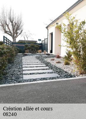 Création allée et cours  verpel-08240 TL Terrasement 